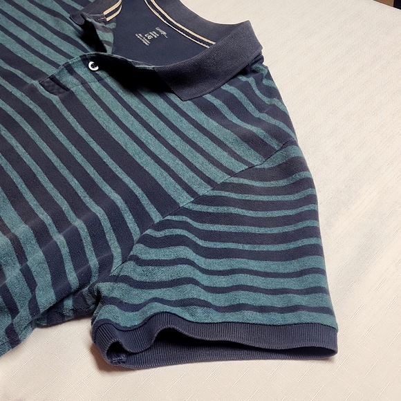 George Men's Large short sleeves Polo with blue stripped pattern - Picture 8 of 10